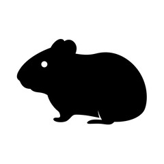hamster vector silhouette icon - , ideal for wildlife, safari, and animal-themed illustrations.