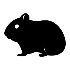 hamster vector silhouette icon - , ideal for wildlife, safari, and animal-themed illustrations.