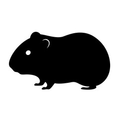 hamster vector silhouette icon - , ideal for wildlife, safari, and animal-themed illustrations.