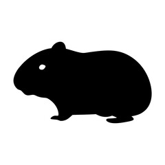 hamster vector silhouette icon - , ideal for wildlife, safari, and animal-themed illustrations.