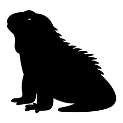 iguana vector silhouette icon - , ideal for wildlife, safari, and animal-themed illustrations.