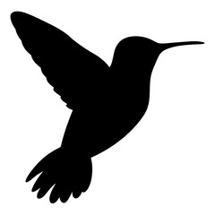 Obraz premium hummingbird vector silhouette icon - , ideal for wildlife, safari, and animal-themed illustrations.