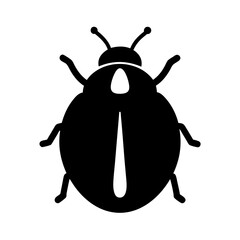 ladybug vector silhouette icon - , ideal for wildlife, safari, and animal-themed illustrations.