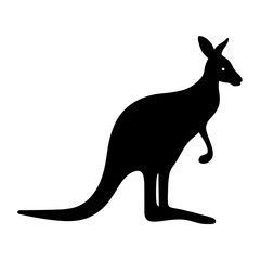 kangaroo vector silhouette icon - , ideal for wildlife, safari, and animal-themed illustrations.