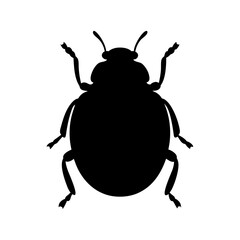 ladybug vector silhouette icon - , ideal for wildlife, safari, and animal-themed illustrations.