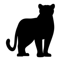 leopard vector silhouette icon - , ideal for wildlife, safari, and animal-themed illustrations.