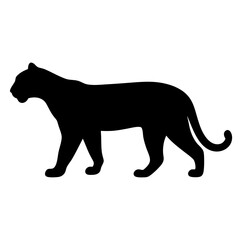 leopard vector silhouette icon - , ideal for wildlife, safari, and animal-themed illustrations.