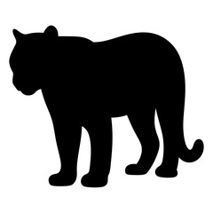 leopard vector silhouette icon - , ideal for wildlife, safari, and animal-themed illustrations.