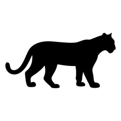 leopard vector silhouette icon - , ideal for wildlife, safari, and animal-themed illustrations.