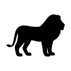 lion vector silhouette icon - , ideal for wildlife, safari, and animal-themed illustrations.