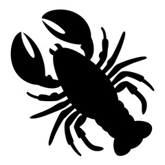 lobster vector silhouette icon - , ideal for wildlife, safari, and animal-themed illustrations.