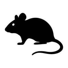 mouse vector silhouette icon - , ideal for wildlife, safari, and animal-themed illustrations.