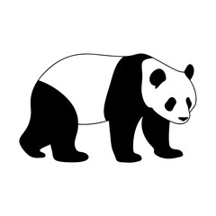 panda vector silhouette icon - , ideal for wildlife, safari, and animal-themed illustrations.