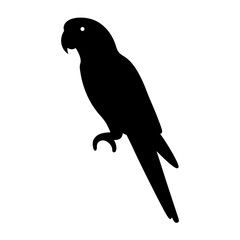 parrot vector silhouette icon - , ideal for wildlife, safari, and animal-themed illustrations.