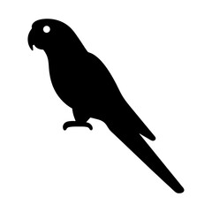 parrot vector silhouette icon - , ideal for wildlife, safari, and animal-themed illustrations.
