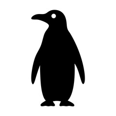 penguin vector silhouette icon - , ideal for wildlife, safari, and animal-themed illustrations.