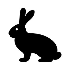 rabbit vector silhouette icon - , ideal for wildlife, safari, and animal-themed illustrations.