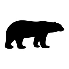 polar bear vector silhouette icon - , ideal for wildlife, safari, and animal-themed illustrations.