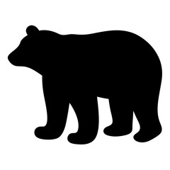polar bear vector silhouette icon - , ideal for wildlife, safari, and animal-themed illustrations.