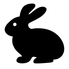 rabbit vector silhouette icon - , ideal for wildlife, safari, and animal-themed illustrations.