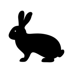 rabbit vector silhouette icon - , ideal for wildlife, safari, and animal-themed illustrations.