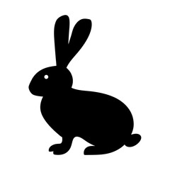 rabbit vector silhouette icon - , ideal for wildlife, safari, and animal-themed illustrations.
