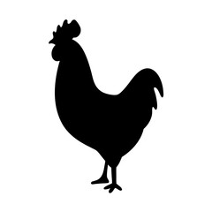 rooster vector silhouette icon - , ideal for wildlife, safari, and animal-themed illustrations.