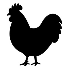 rooster vector silhouette icon - , ideal for wildlife, safari, and animal-themed illustrations.