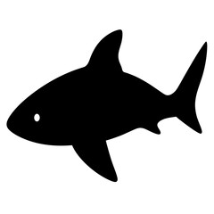 shark vector silhouette icon - , ideal for wildlife, safari, and animal-themed illustrations.
