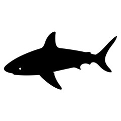 shark vector silhouette icon - , ideal for wildlife, safari, and animal-themed illustrations.