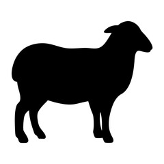 sheep vector silhouette icon - , ideal for wildlife, safari, and animal-themed illustrations.