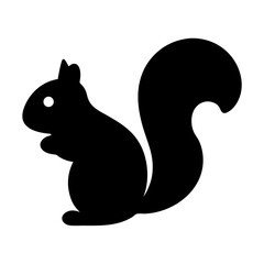 squirrel vector silhouette icon - , ideal for wildlife, safari, and animal-themed illustrations.