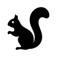squirrel vector silhouette icon - , ideal for wildlife, safari, and animal-themed illustrations.