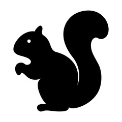 squirrel vector silhouette icon - , ideal for wildlife, safari, and animal-themed illustrations.