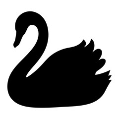 Fototapeta premium swan vector silhouette icon - , ideal for wildlife, safari, and animal-themed illustrations.