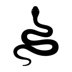 snake vector silhouette icon - , ideal for wildlife, safari, and animal-themed illustrations.