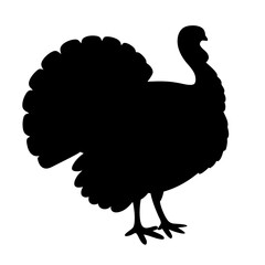 turkey vector silhouette icon - , ideal for wildlife, safari, and animal-themed illustrations.