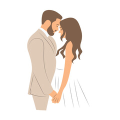 Couple Wedding Day Romantic Embrace