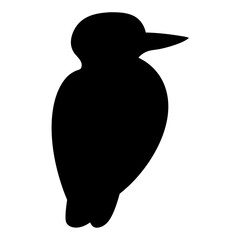 woodpecker vector silhouette icon - , ideal for wildlife, safari, and animal-themed illustrations.
