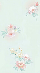 Obraz premium Radiant Hand Painted Curly and Flower Pattern Creations