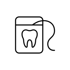 Dental floss icon outline for oral hygiene routine