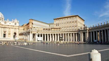 St. Peter's Square and the Vatican Cathedral on a sunny day.