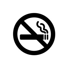 Solid no smoking icon for healthy lifestyle awareness