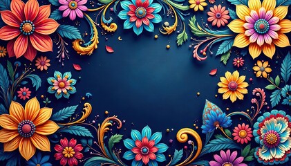 Intricate paisley floral pattern in vibrant hues, aesthetic, paisley, print