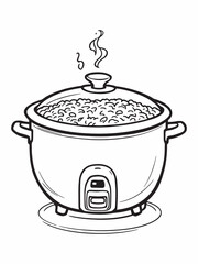 Rice Cooker Line Art Wall Poster.eps