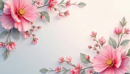 Delicate floral damask wallpaper, soft pastel hues, flowers, texture, interior