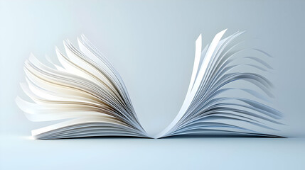 Open Book Pages Illustration With Light Background
