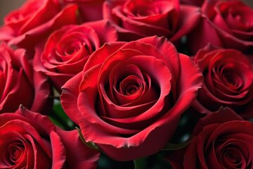 Close-up of a heart-shaped arrangement of red roses , esteem, nature, commitment