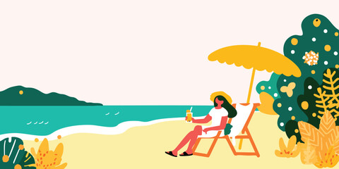 A moment of serenity at the beach, a person takes a break, enjoying the sun and the seaside vibes.