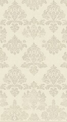 Elegant Damask: Cream & Beige Floral Pattern